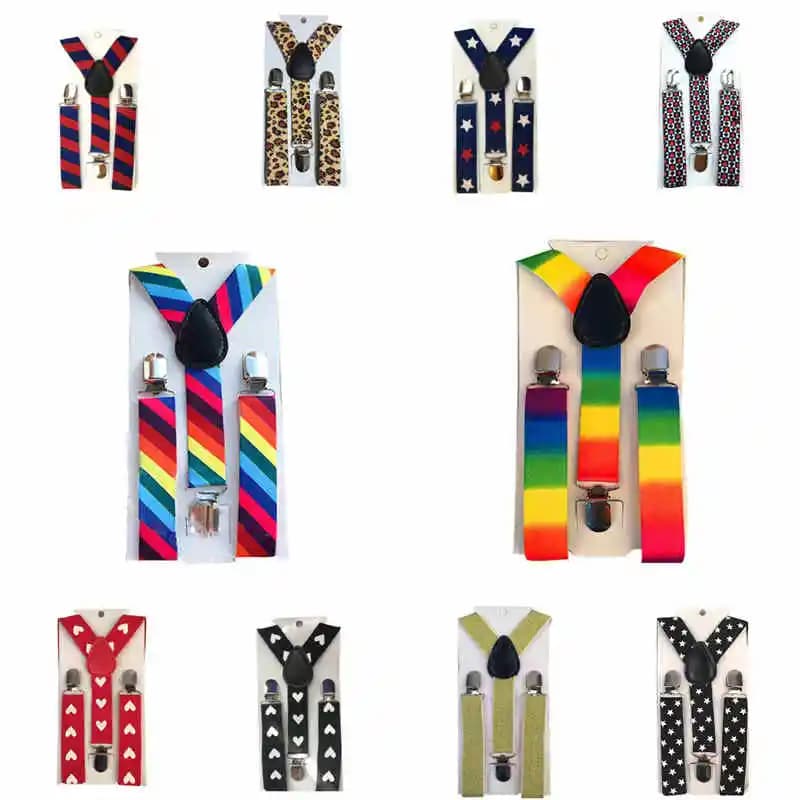 Wear Suspenders Children Adjustable Belt Pants Holder Elastic 3 Clips Y-Back Braces Clips Christmas Festive HB18
