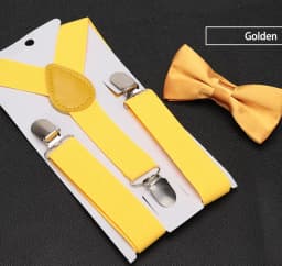Kids Suspenders Bow Tie Set Boy Girl Retro Adjustable Suspenders Children Baby Braces Clip-on Trousers Wedding Ties Accessories