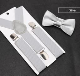 Kids Suspenders Bow Tie Set Boy Girl Retro Adjustable Suspenders Children Baby Braces Clip-on Trousers Wedding Ties Accessories