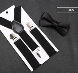 Kids Suspenders Bow Tie Set Boy Girl Retro Adjustable Suspenders Children Baby Braces Clip-on Trousers Wedding Ties Accessories