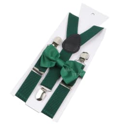 Elastic Leather Suspenders Bowtie Set Braces Men Women Sage Green Adjustable Braces Straps For Wedding Y-Back Shirt Accessories