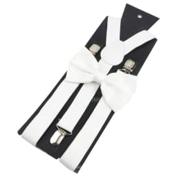 Elastic Leather Suspenders Bowtie Set Braces Men Women Sage Green Adjustable Braces Straps For Wedding Y-Back Shirt Accessories