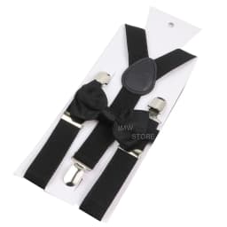 Elastic Leather Suspenders Bowtie Set Braces Men Women Sage Green Adjustable Braces Straps For Wedding Y-Back Shirt Accessories