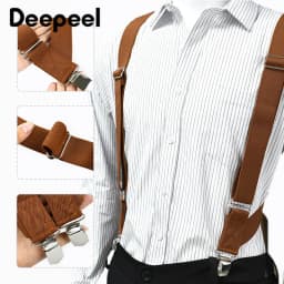 Deepeel 3.5*125cm Adult Men's Suspenders 2 Clip Elastic Strap Harness Men Braces Jockstrap Suspender for Pants Shirts Belts