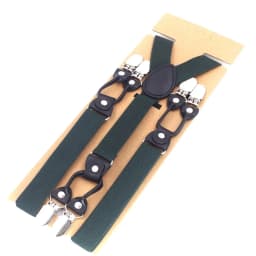 New Suspenders Black Leather 6 Clips Braces Male Vintage Adult Suspensorio Trousers Strap Father/Husband's Gift 2.5*120cm