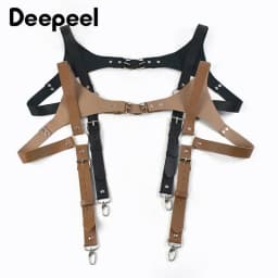 1Pc Fashion Men's Suspenders Vintage Faux Leather Strap Men Suspender Braces Harness Punk Chest Shoulder BeltApparel Accessories