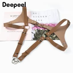 1Pc Fashion Men's Suspenders Vintage Faux Leather Strap Men Suspender Braces Harness Punk Chest Shoulder BeltApparel Accessories
