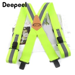 Fluorescent Men Suspenders 5cm Wide Adult X-Type 4 Clips Harness Man Braces Adjustable Strap Work Male Jockstrap Elastic Belt