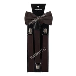 HUISHI Fashion Plain Black Suspenders for Men Navy Red Burgundy Braces Unisex Strap Bretels Mannen Women Bow Tie Suspenders Blue