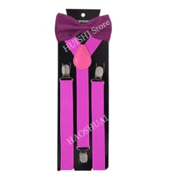 HUISHI Fashion Plain Black Suspenders for Men Navy Red Burgundy Braces Unisex Strap Bretels Mannen Women Bow Tie Suspenders Blue