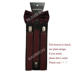 HUISHI Fashion Plain Black Suspenders for Men Navy Red Burgundy Braces Unisex Strap Bretels Mannen Women Bow Tie Suspenders Blue