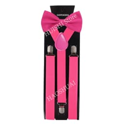 HUISHI Fashion Plain Black Suspenders for Men Navy Red Burgundy Braces Unisex Strap Bretels Mannen Women Bow Tie Suspenders Blue