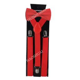 HUISHI Fashion Plain Black Suspenders for Men Navy Red Burgundy Braces Unisex Strap Bretels Mannen Women Bow Tie Suspenders Blue