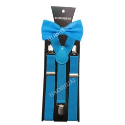 HUISHI Fashion Plain Black Suspenders for Men Navy Red Burgundy Braces Unisex Strap Bretels Mannen Women Bow Tie Suspenders Blue