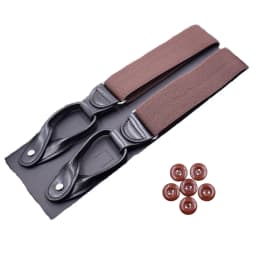 JIERKU Buttons Suspenders Man's Braces Unisex Black Leather Suspenders New Y-Back Ligas Tirantes 3.5*120cm 8 Colors