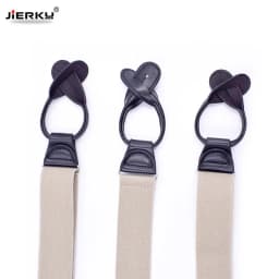 JIERKU Buttons Suspenders Man's Braces Unisex Black Leather Suspenders New Y-Back Ligas Tirantes 3.5*120cm 8 Colors