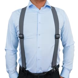 KUNN Men's Perry 1.5 inch Wide Suspender,Elastic Hook End Adjustable Suspenders