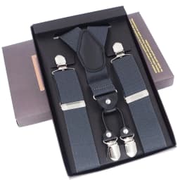 Man Suspenders 4 Clips Braces Black Leather Suspenders Adjustable Belt Strap Trousers Suspensorio Father Gifts Ligas