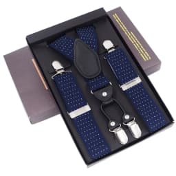 Man Suspenders 4 Clips Braces Black Leather Suspenders Adjustable Belt Strap Trousers Suspensorio Father Gifts Ligas