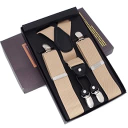 Man Suspenders 4 Clips Braces Black Leather Suspenders Adjustable Belt Strap Trousers Suspensorio Father Gifts Ligas
