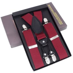 Man Suspenders 4 Clips Braces Black Leather Suspenders Adjustable Belt Strap Trousers Suspensorio Father Gifts Ligas