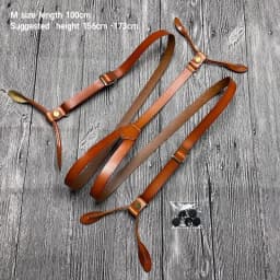 Suspenders For Men Vintage Leather Men's Suspenders Adult Braces 6 Buttons Women's Suspenders Belt Suspenders Man For Pants