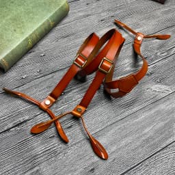 Suspenders For Men Vintage Leather Men's Suspenders Adult Braces 6 Buttons Women's Suspenders Belt Suspenders Man For Pants