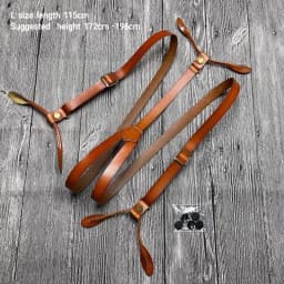 Suspenders For Men Vintage Leather Men's Suspenders Adult Braces 6 Buttons Women's Suspenders Belt Suspenders Man For Pants