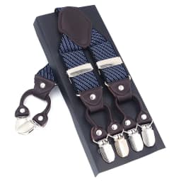 New Men's Suspenders 6clips Fashion Braces Leather Casual Suspensorios Adjustable Belt Strap High Quality Tirantes