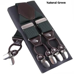 New Men's Suspenders 6clips Fashion Braces Leather Casual Suspensorios Adjustable Belt Strap High Quality Tirantes