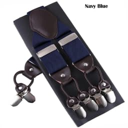 New Men's Suspenders 6clips Fashion Braces Leather Casual Suspensorios Adjustable Belt Strap High Quality Tirantes