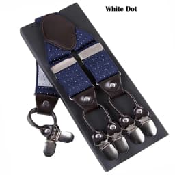 New Men's Suspenders 6clips Fashion Braces Leather Casual Suspensorios Adjustable Belt Strap High Quality Tirantes