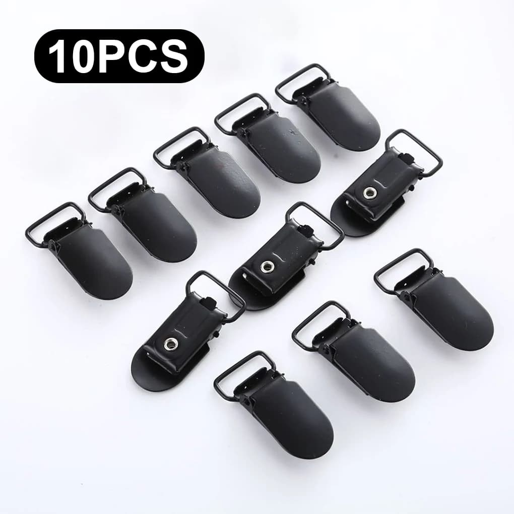 10/20PCS Solid Black Suspender Clips Bed Sheet Clips 14mm Fashionable Suspender Buckle For Easy And Professional Sewing