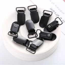 10/20PCS Solid Black Suspender Clips Bed Sheet Clips 14mm Fashionable Suspender Buckle For Easy And Professional Sewing