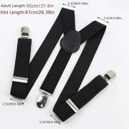 Men's Heavy Duty Suspenders High Elastic Adjustable Braces with 3 Strong Clips for Pants Holder Ideal for Wedding Wear