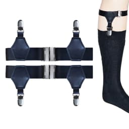 1 Pair Black Sock Garters for Women Girls Japanese Style Adjustable Elastic Non-Slip Sock Garters Holder Belts Leg Suspenders