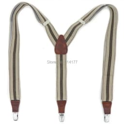 Men's Suspenders 3 clips leather braces adult suspensorio  tirantes hombre father bretelles Grandfather gifts