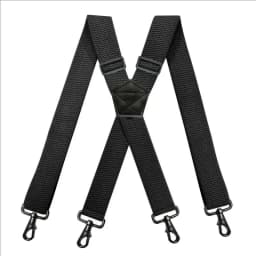 Deepeel 3.8cm Wide Men‘s Elastic Suspenders Black X-Shaped Adjustable Stretch Back Braces with 4 Clip Plastic Connect Clasps