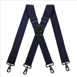 Deepeel 3.8cm Wide Men‘s Elastic Suspenders Black X-Shaped Adjustable Stretch Back Braces with 4 Clip Plastic Connect Clasps