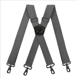 Deepeel 3.8cm Wide Men‘s Elastic Suspenders Black X-Shaped Adjustable Stretch Back Braces with 4 Clip Plastic Connect Clasps