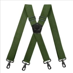 Deepeel 3.8cm Wide Men‘s Elastic Suspenders Black X-Shaped Adjustable Stretch Back Braces with 4 Clip Plastic Connect Clasps