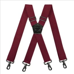 Deepeel 3.8cm Wide Men‘s Elastic Suspenders Black X-Shaped Adjustable Stretch Back Braces with 4 Clip Plastic Connect Clasps