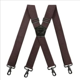 Deepeel 3.8cm Wide Men‘s Elastic Suspenders Black X-Shaped Adjustable Stretch Back Braces with 4 Clip Plastic Connect Clasps