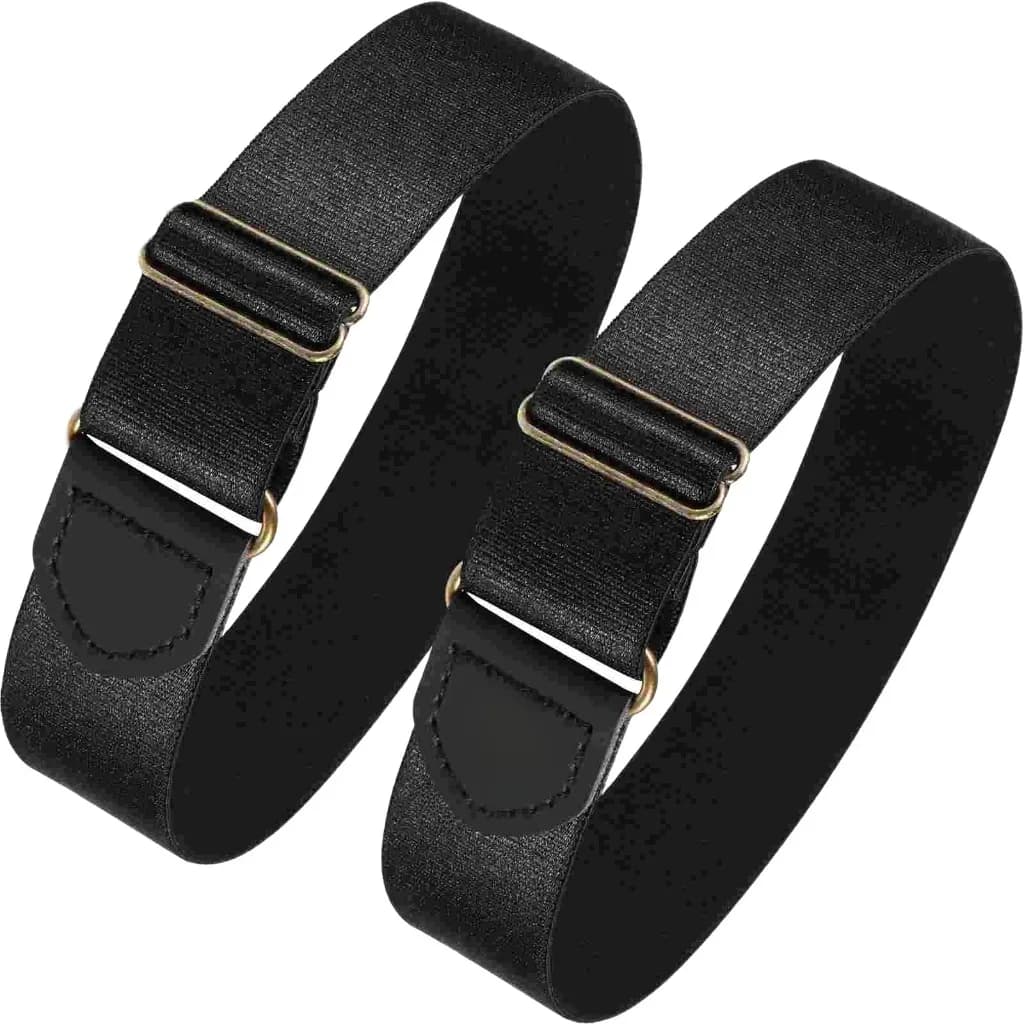 2pcs/pair Black Sleeve Garters Adjustable Elastic Anti-slip Shirt Sleeve Holders Garters Stretch Armbands for Women Men
