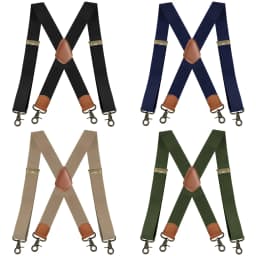 Vintage Suspenders for Men Heavy Duty Big and Tall X-Back 4 Snap Hooks Adjustable Elastic Trouser Braces, Gift for Dad Husband