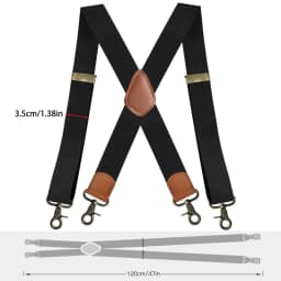 Vintage Suspenders for Men Heavy Duty Big and Tall X-Back 4 Snap Hooks Adjustable Elastic Trouser Braces, Gift for Dad Husband