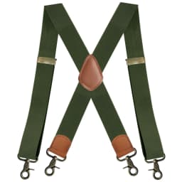 Vintage Suspenders for Men Heavy Duty Big and Tall X-Back 4 Snap Hooks Adjustable Elastic Trouser Braces, Gift for Dad Husband