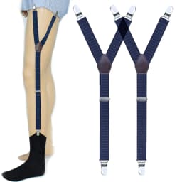 1 Pair Men's Shirt Holders Stays Y-Shaped Adjustable Elastic Leg Suspenders Straps Non-slip 3 Metal Clips Sock Garter Clamps