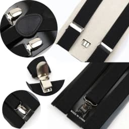 Men's Heavy Duty Suspenders with 3 Strong Clips High Elastic Adjustable Braces Pants Holder for Wedding Wear