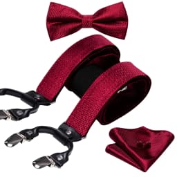 Fashion Paisley Green Silk Men Suspender Bowtie Handkerchief Cufflinks Set Y-Shape 6 Clips Party Wedding Business Barry.Wang